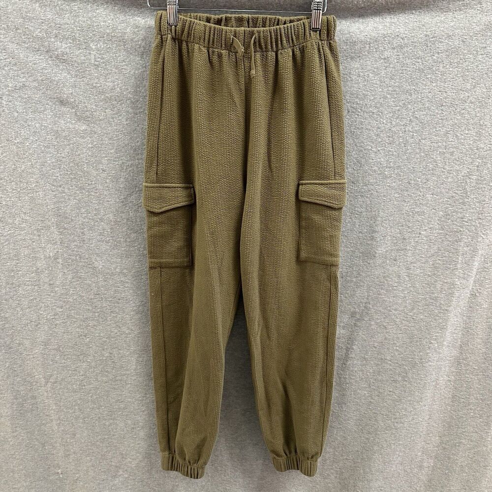 Rylee and Cru Pants Womens Extra Small Green Pullon Cargo Joggers Stretch Lounge